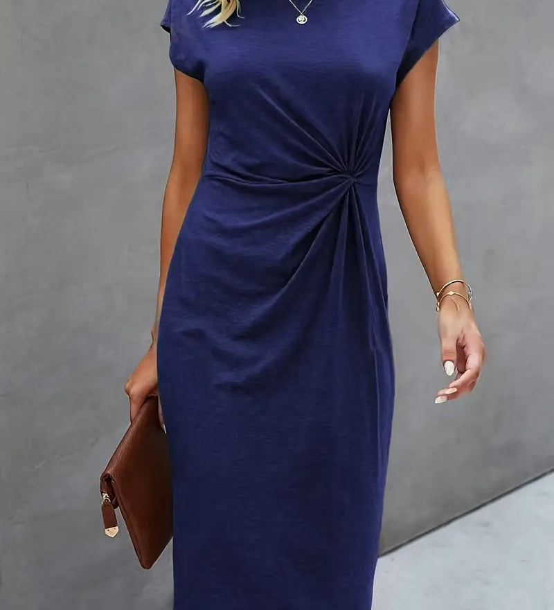 Aella | Robe d'été midi élégante à manches courtes pour femmes