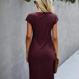 Aella | Robe d'été midi élégante à manches courtes pour femmes