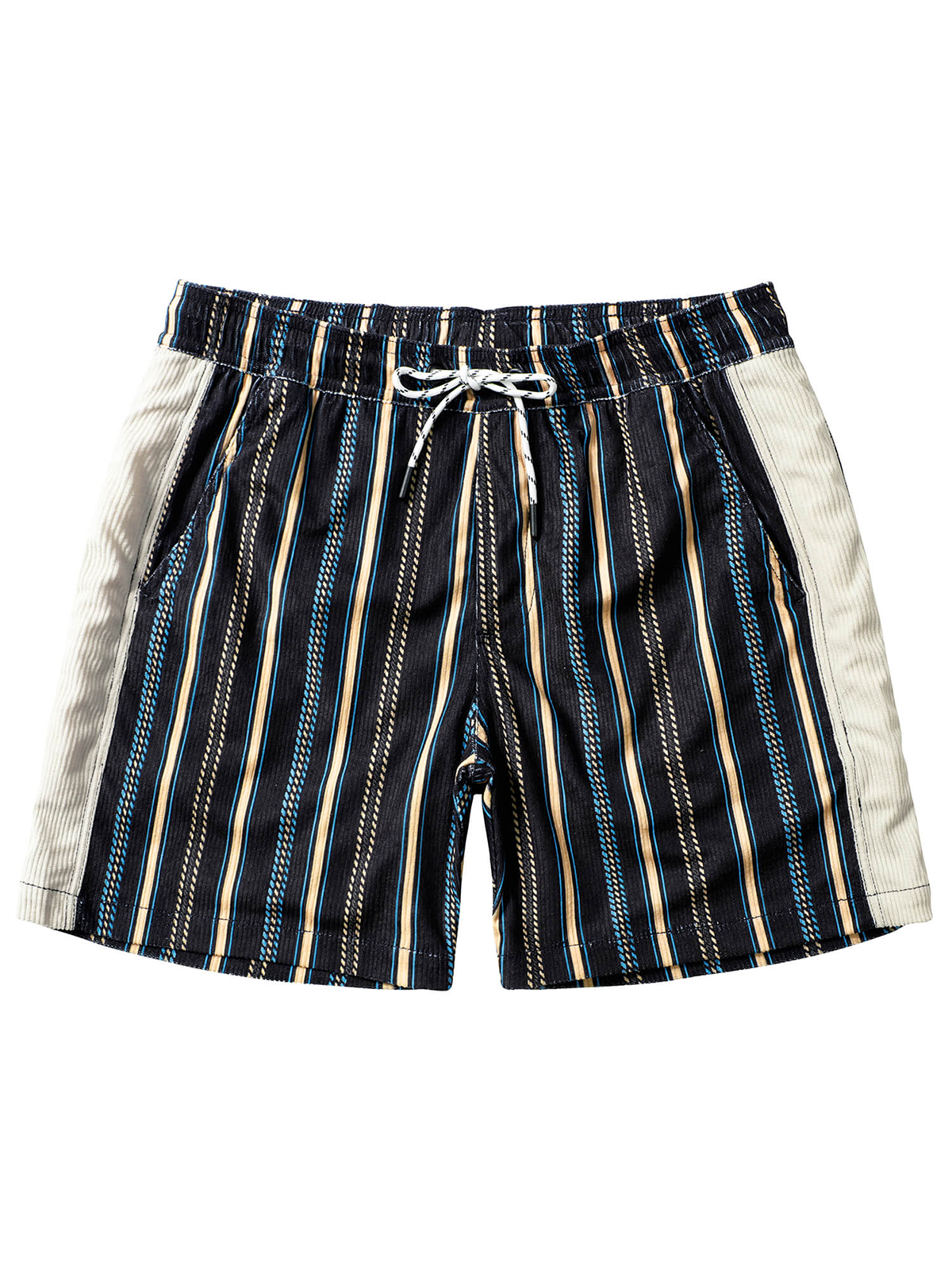 Short de plage rayé rétro décontracté pour hommes