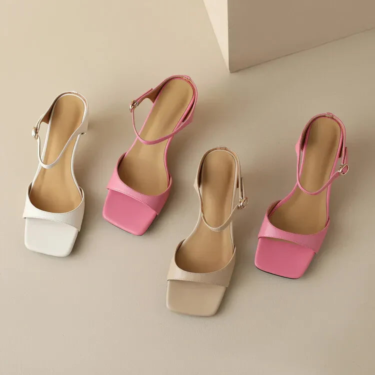Chaussures à talon en cuir