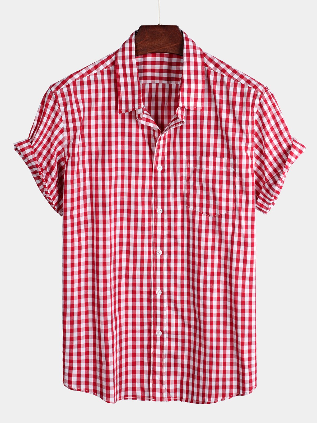 Chemise décontractée en coton à carreaux pour hommes