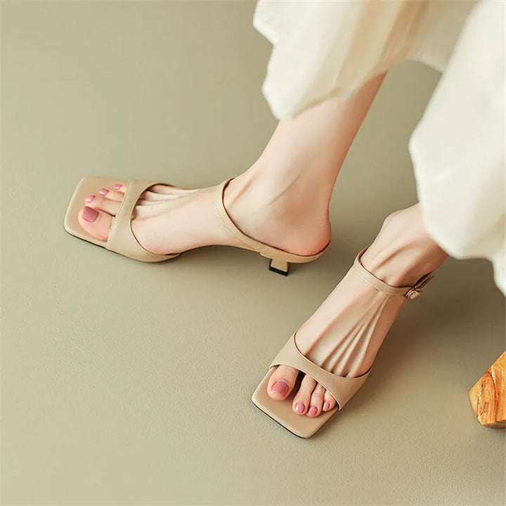 Chaussures à talon en cuir