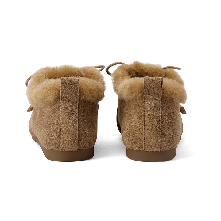 Mocassins en daim et laine