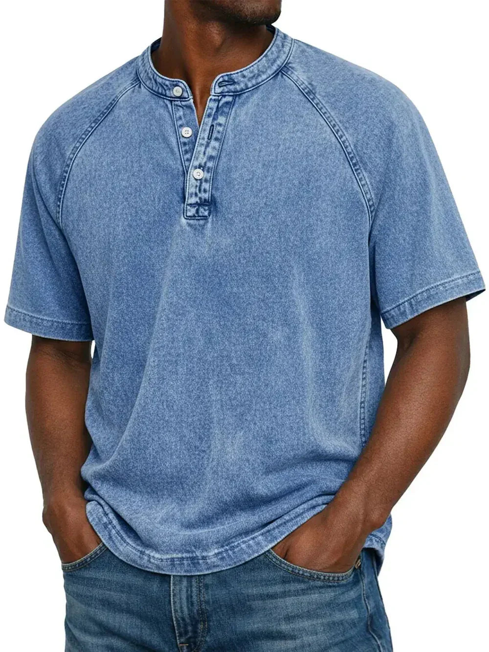 Louis - T-shirt Vintage à Boutons pour Hommes