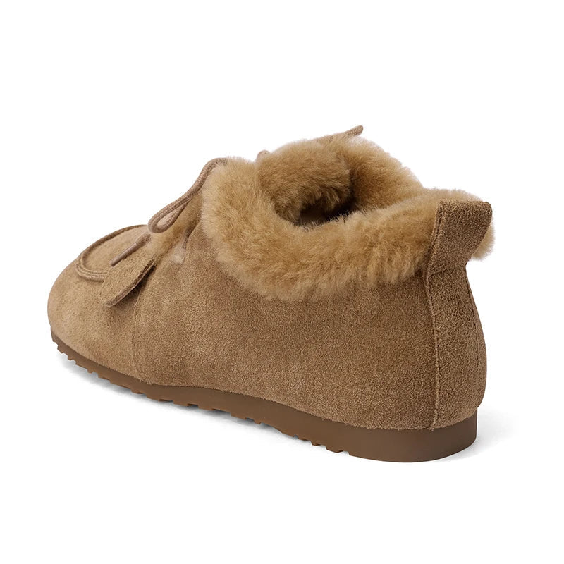 Mocassins en daim et laine