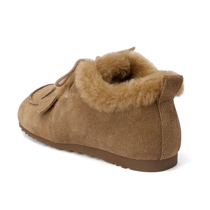 Mocassins en daim et laine
