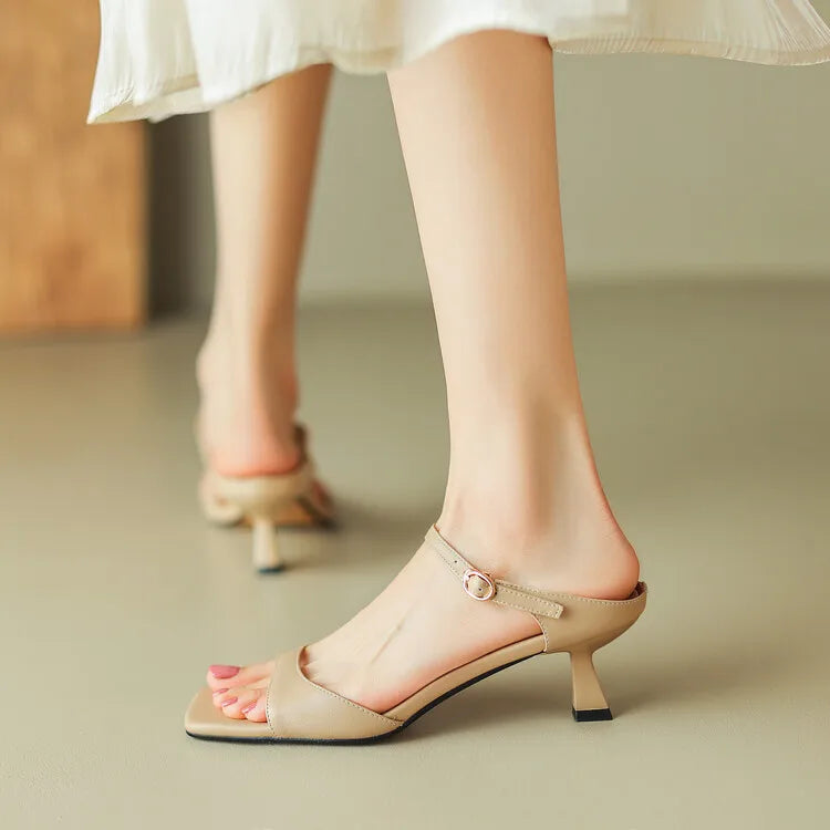Chaussures à talon en cuir