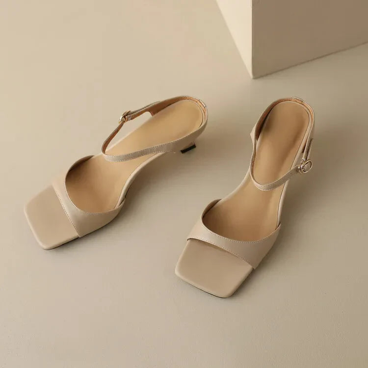 Chaussures à talon en cuir