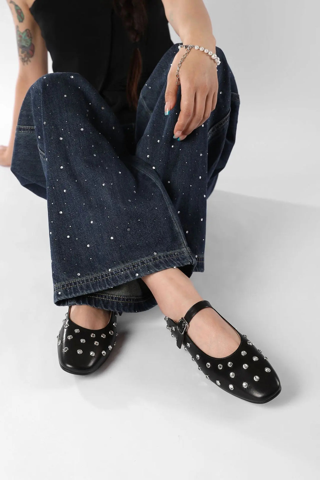 Sandales Mary Jane cloutées Evelyn
