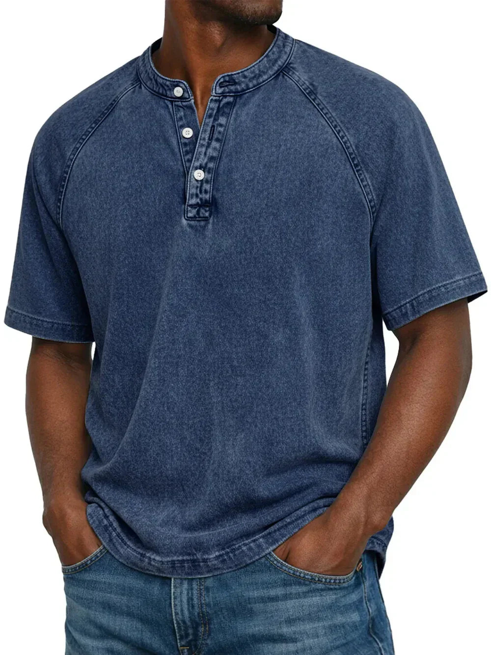 Pierre - T-Shirt Vintage à Boutons pour Hommes