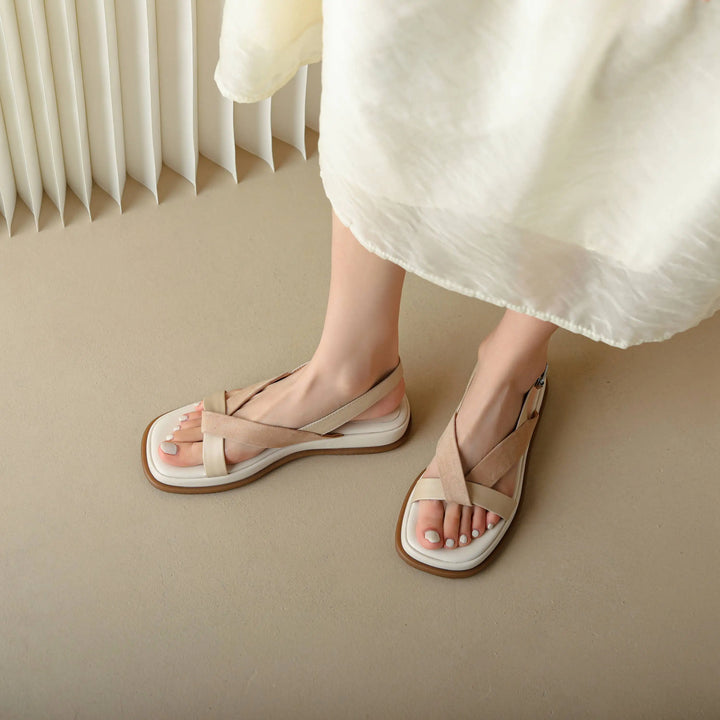 Sandale Plateforme à Brides Croisées Valetta