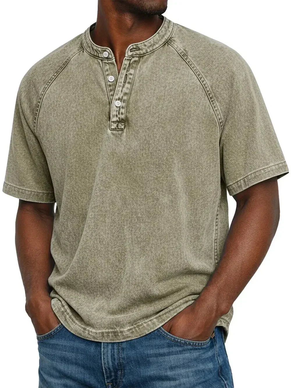 Jules - T-shirt Vintage à Boutons pour Hommes