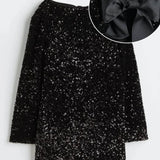 Marcelle | Robe à paillettes avec nœud et fermeture à nœud pour femmes