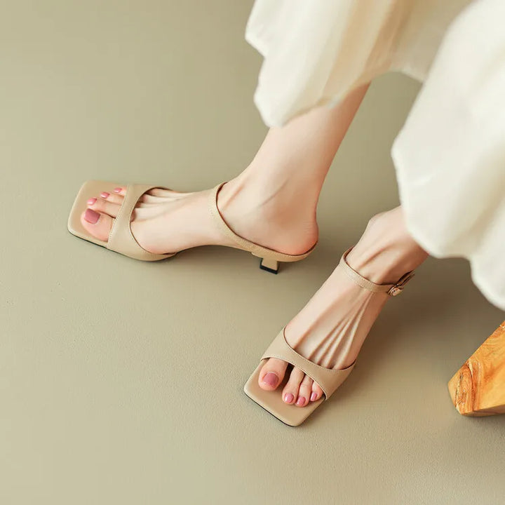 Chaussures à talon en cuir