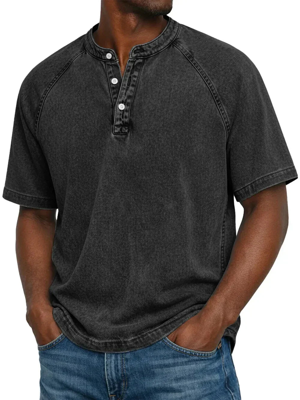 Thomas - T-shirt Vintage à Boutons pour Hommes