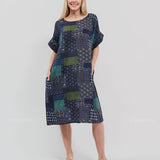 Robe Courte à Poches – Imprimé Vichy Patchwork
