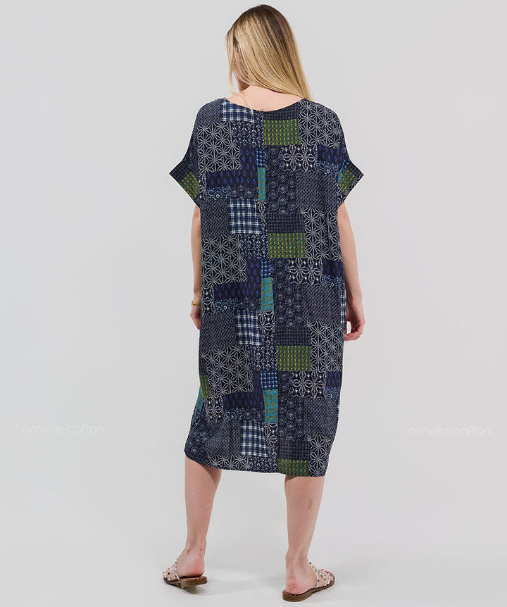 Robe Courte à Poches – Imprimé Vichy Patchwork