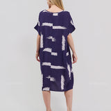 Robe Courte à Poches – Imprimé Tie-Dye Prune