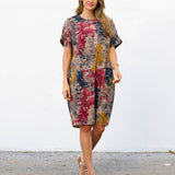 Robe Courte à Poches – Imprimé Tie-Dye Multicolore