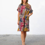 Robe Courte à Poches – Imprimé Tie-Dye Multicolore