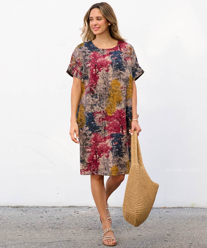 Robe Courte à Poches – Imprimé Tie-Dye Multicolore