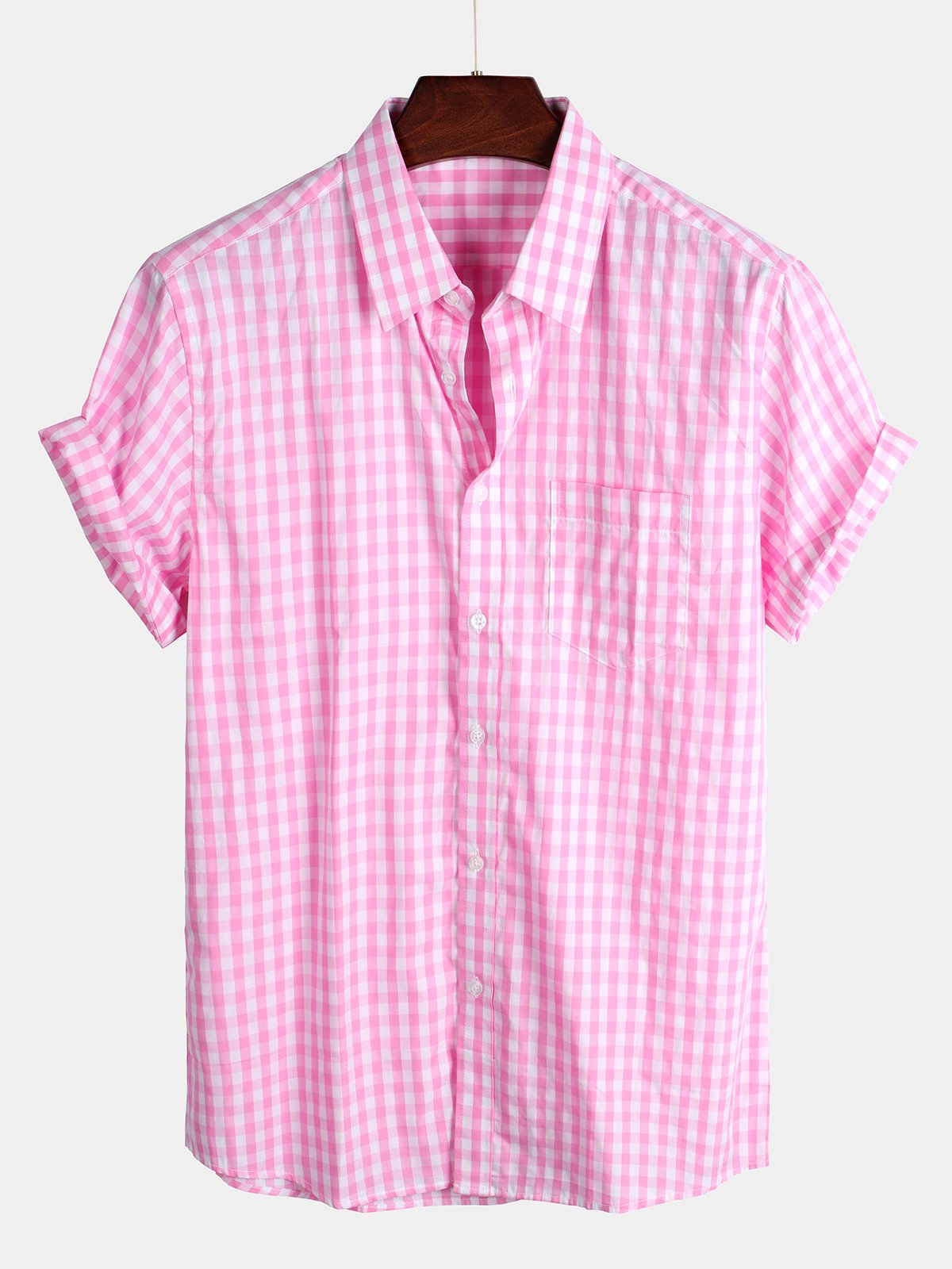 Chemise décontractée en coton à carreaux pour hommes