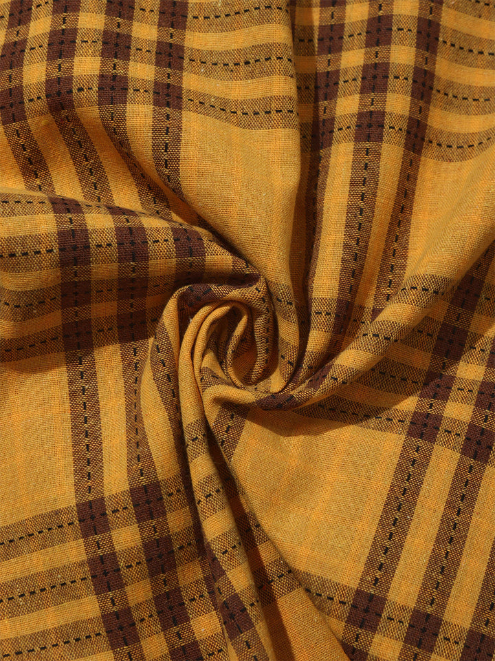 Chemise Homme Décontractée à Carreaux Jaune Sans Manches