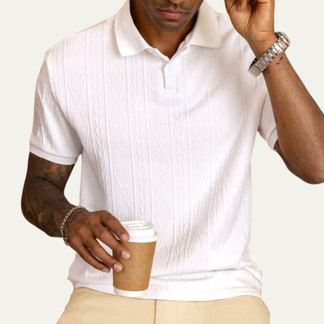 La chemise polo décontractée à boutons texturée pour hommes Ridgebrook