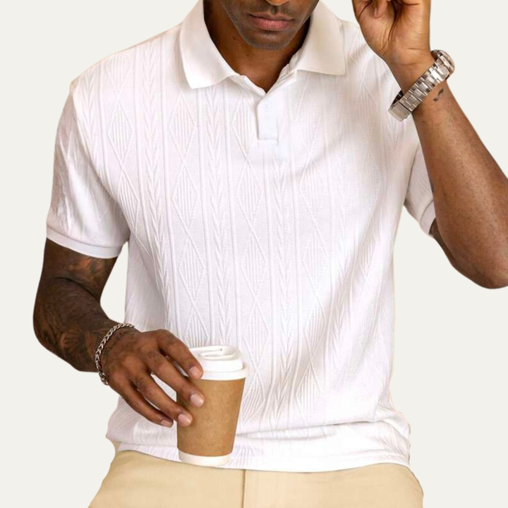 La chemise polo décontractée à boutons texturée pour hommes Ridgebrook
