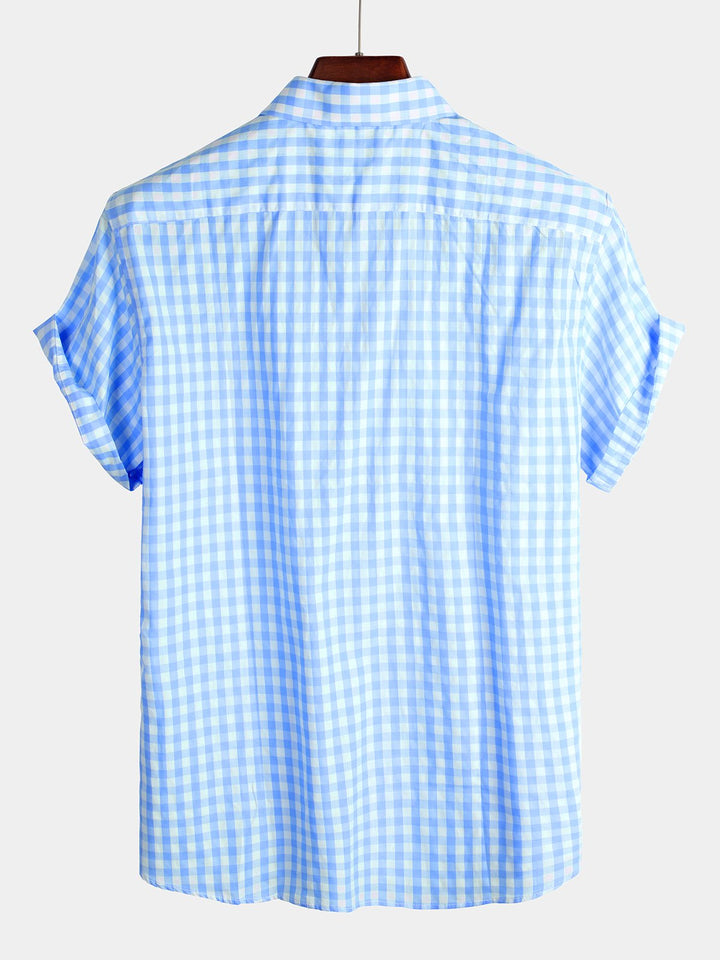 Chemise décontractée en coton à carreaux pour hommes
