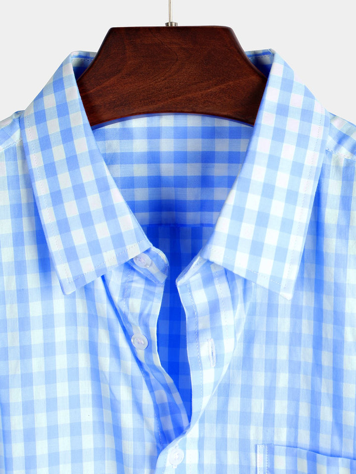 Chemise décontractée en coton à carreaux pour hommes