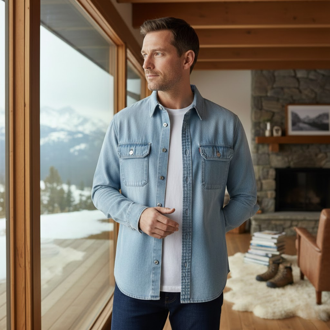 La Chemise en Denim Vintage à Coupe Ample pour Hommes Meadowpark