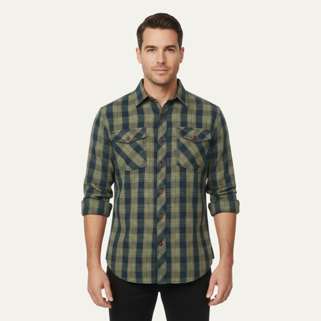 La Chemise Veste en Denim à Carreaux Vintage pour Homme Hawthorne Creek