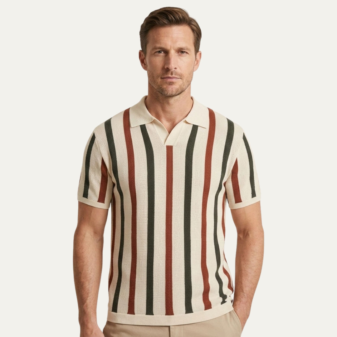 Le Polo Tricot Vintage Rayé pour Hommes Pinecrest Hill