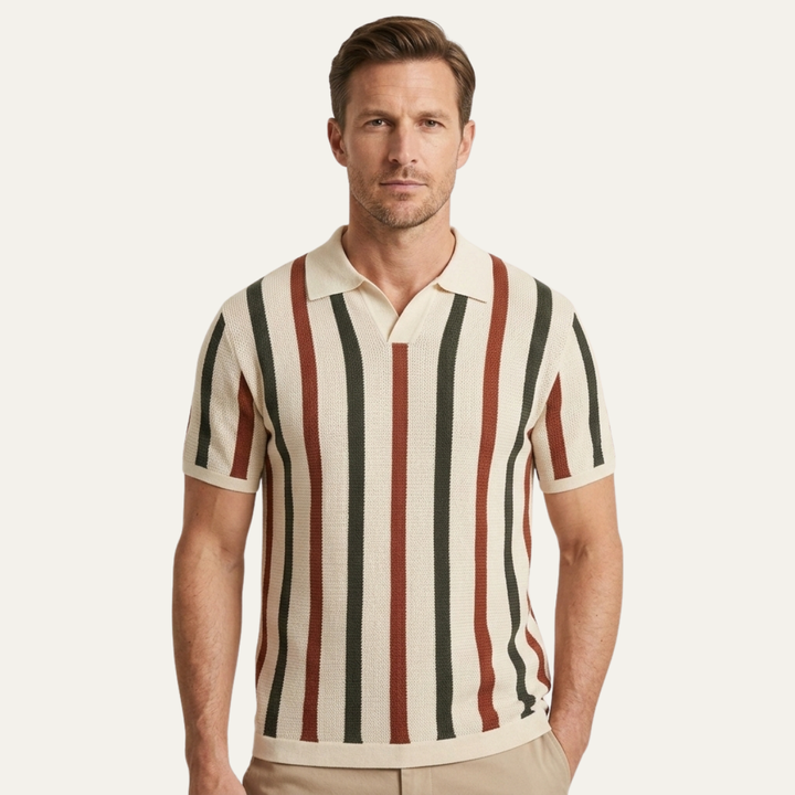 Le Polo Tricot Vintage Rayé pour Hommes Pinecrest Hill