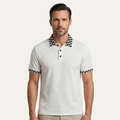 La chemise polo en tricot texturé pour hommes Glenwater avec col à carreaux