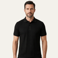 Le polo décontracté texturé pour homme Stonebrook Ridge – Noir