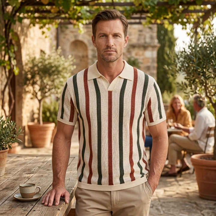Le Polo Tricot Vintage Rayé pour Hommes Pinecrest Hill
