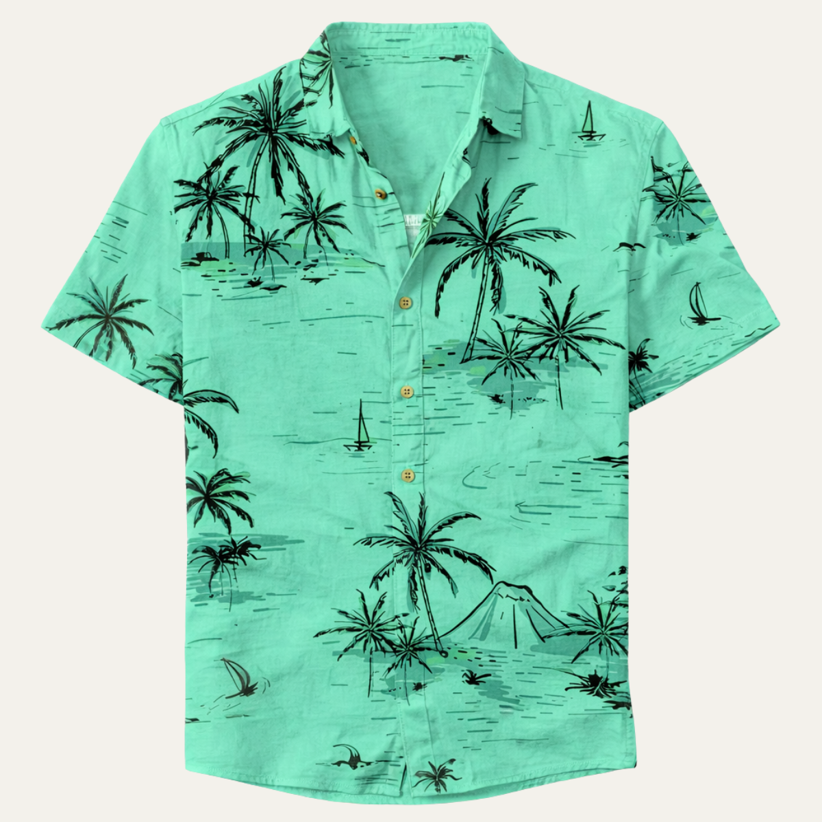 La Chemise de Plage Hawaïenne pour Hommes à Imprimé de Noix de Coco Tropicales Intemporelles de Glencrest Park
