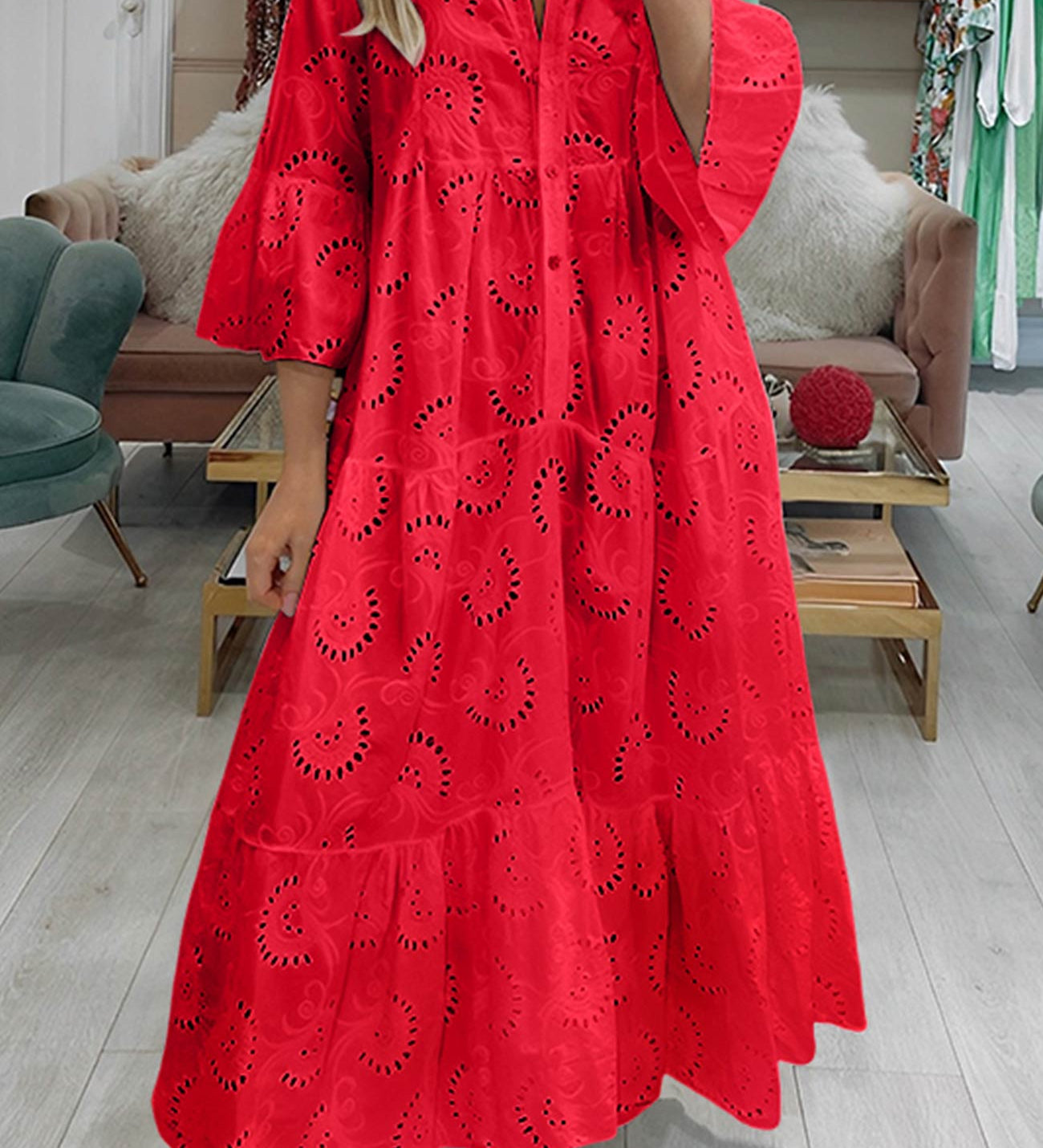 Finnley | Robe Maxi Bohème Brodée pour Femme