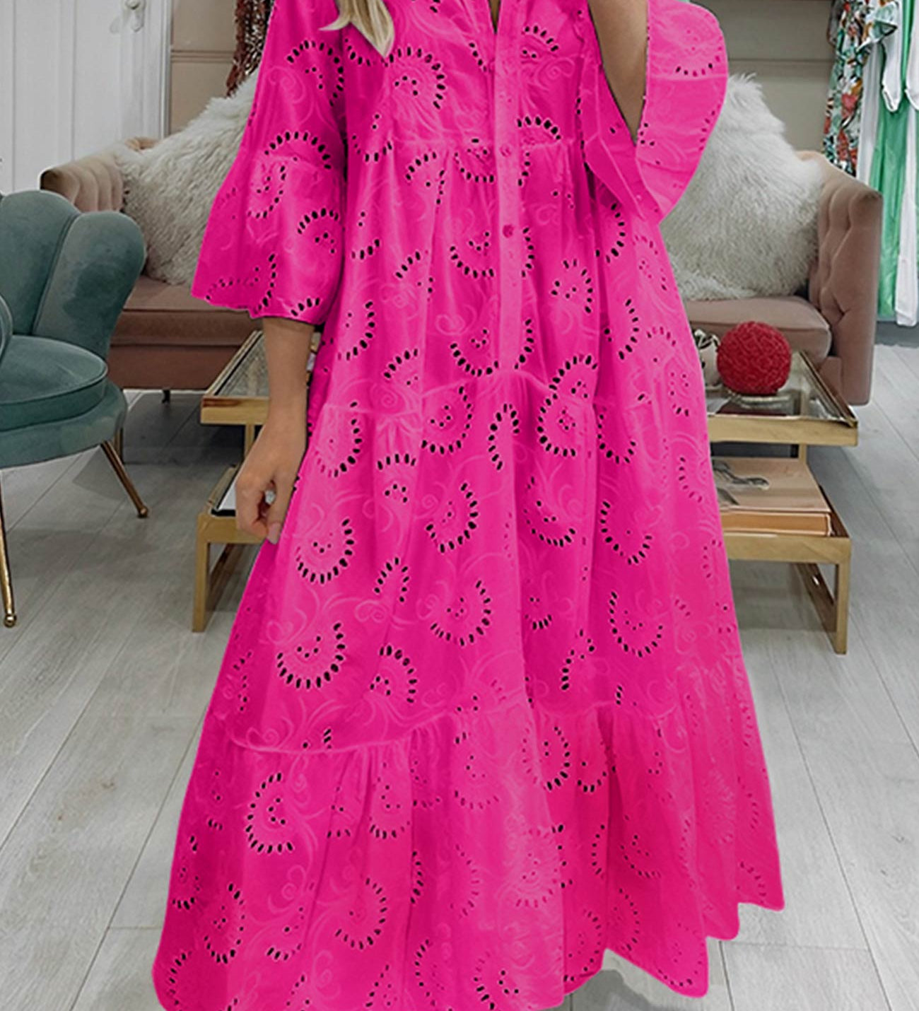 Finnley | Robe Maxi Bohème Brodée pour Femme