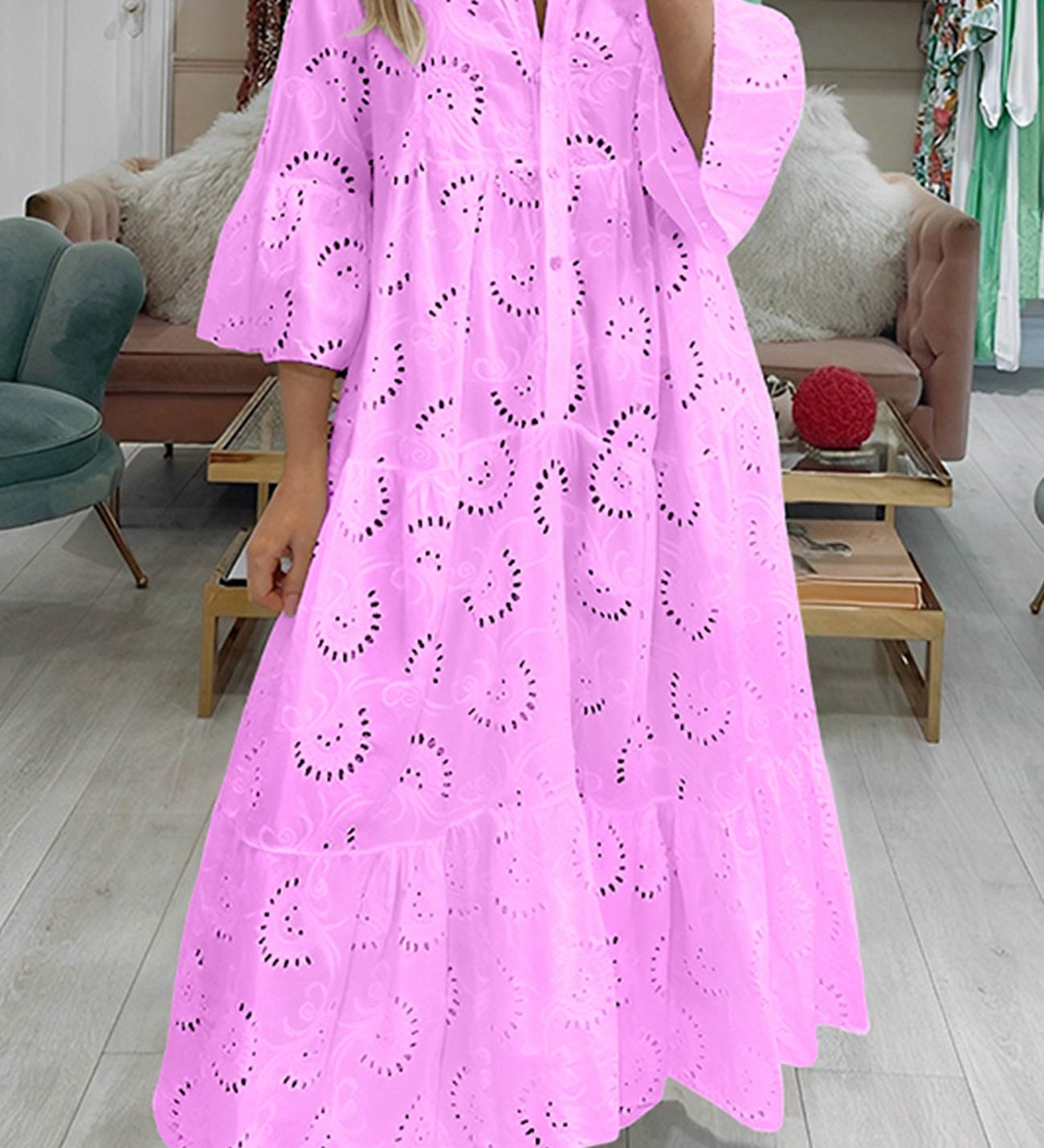 Finnley | Robe Maxi Bohème Brodée pour Femme