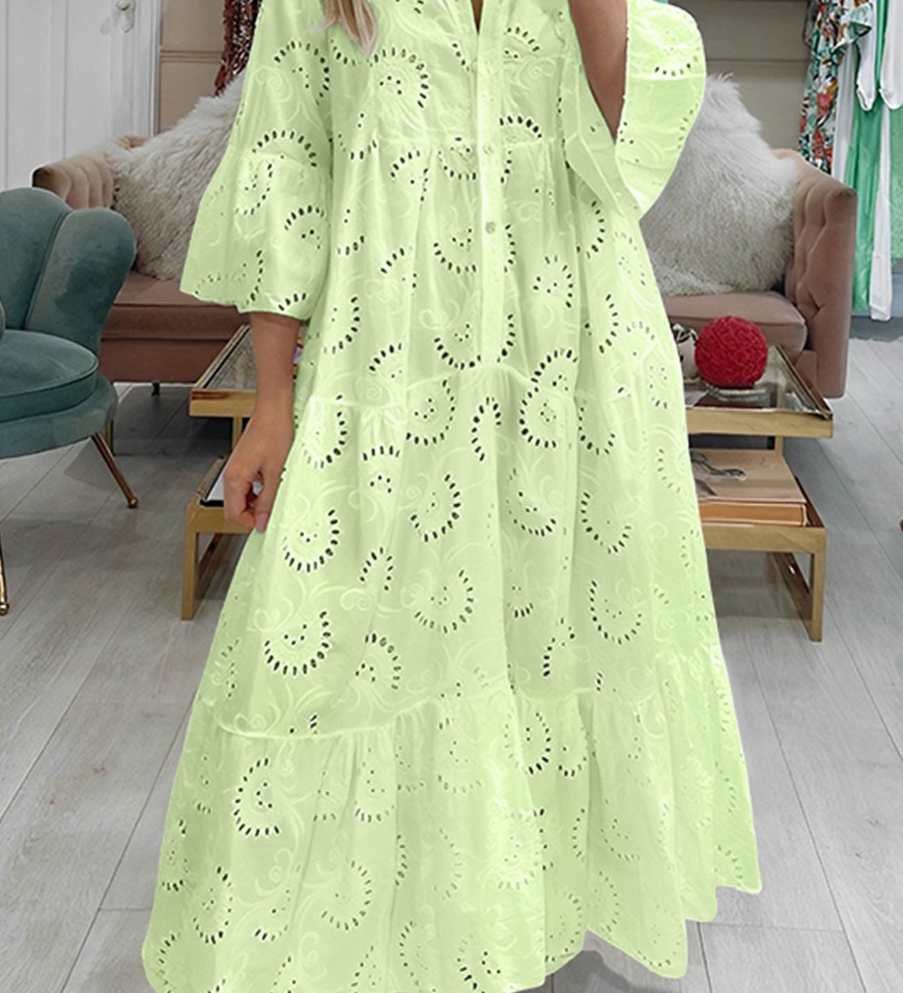 Finnley | Robe Maxi Bohème Brodée pour Femme