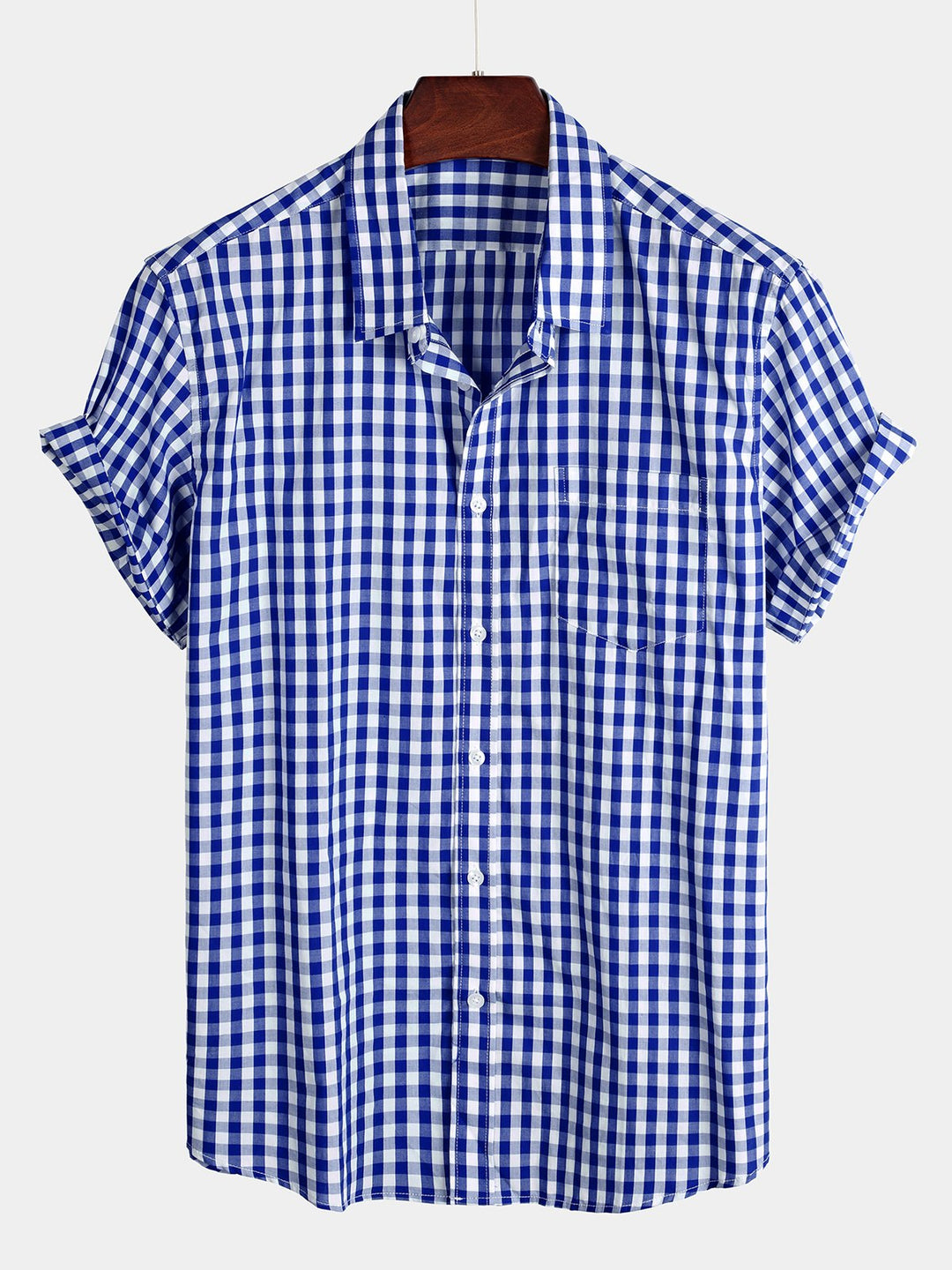 Chemise décontractée en coton à carreaux pour hommes