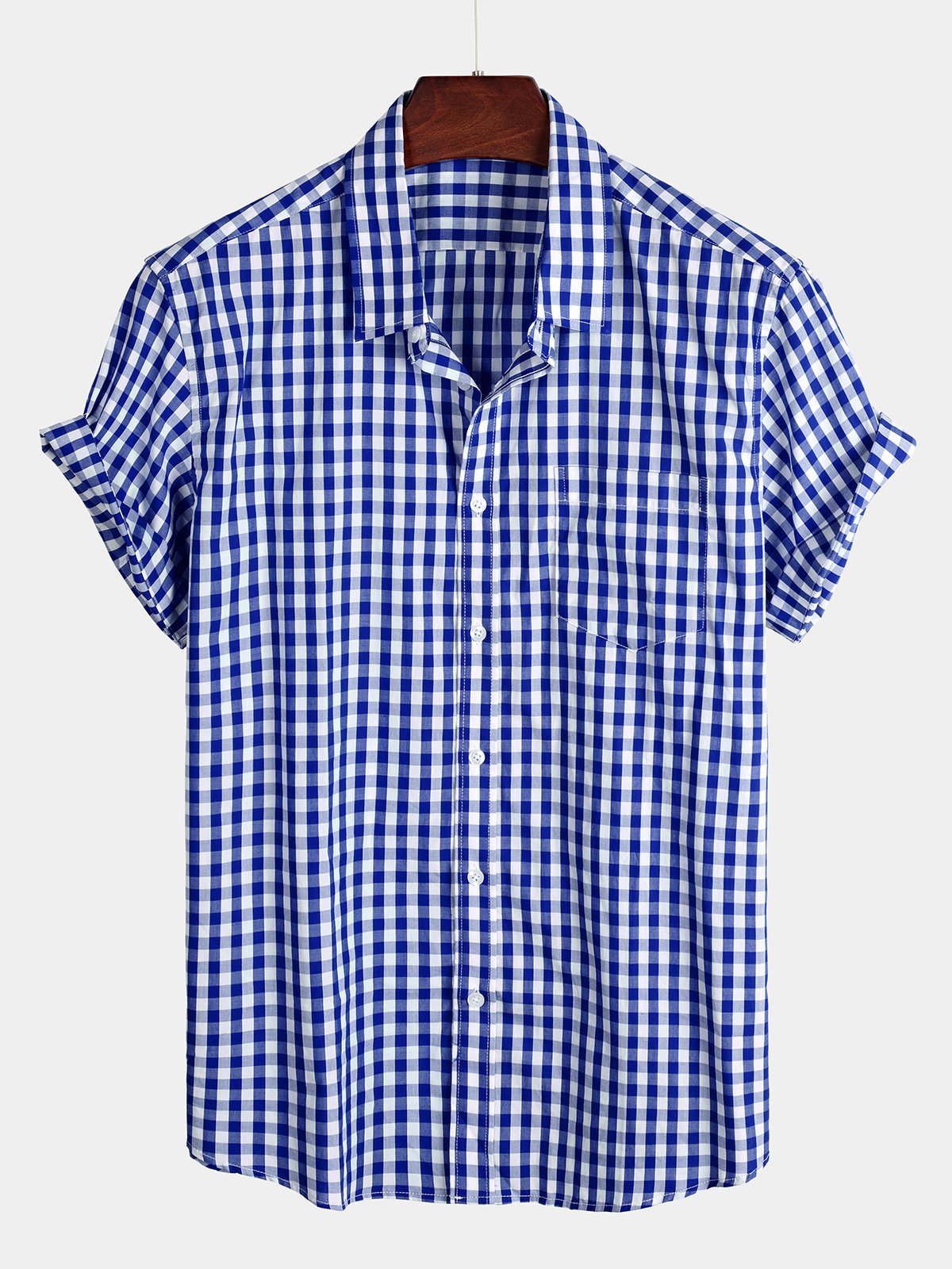 Chemise décontractée en coton à carreaux pour hommes