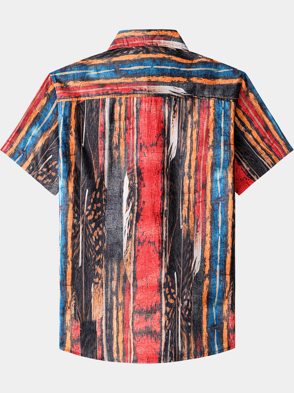 Chemise Vintage Homme Motif Abstrait Coton Texturé Style Plage