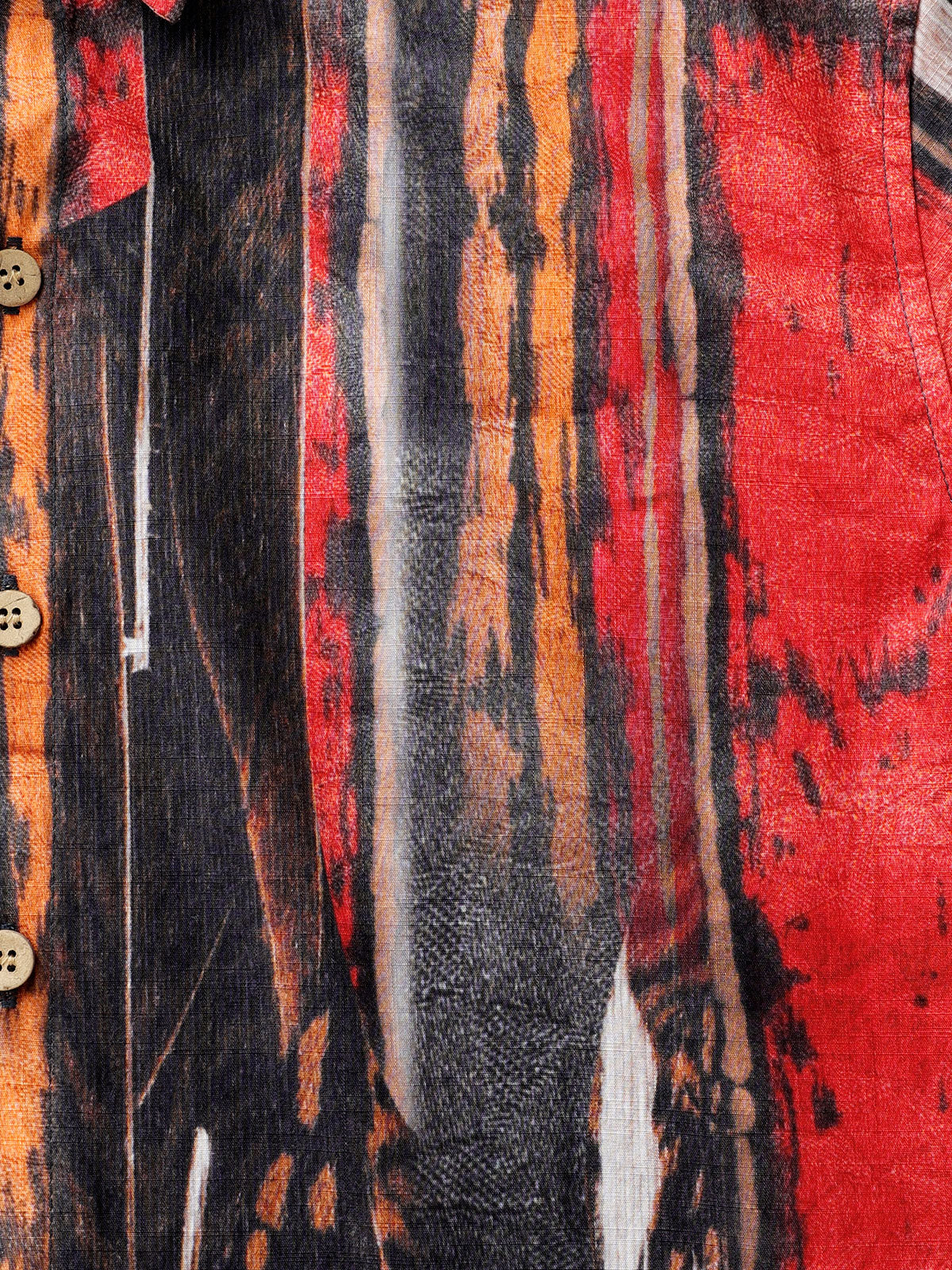 Chemise Vintage Homme Motif Abstrait Coton Texturé Style Plage