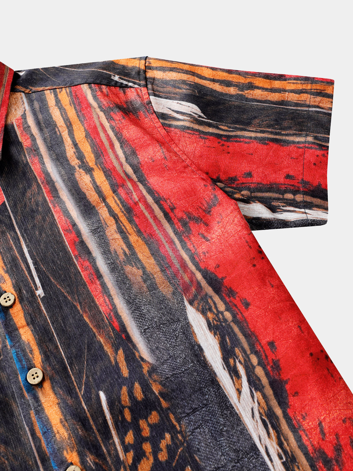 Chemise Vintage Homme Motif Abstrait Coton Texturé Style Plage
