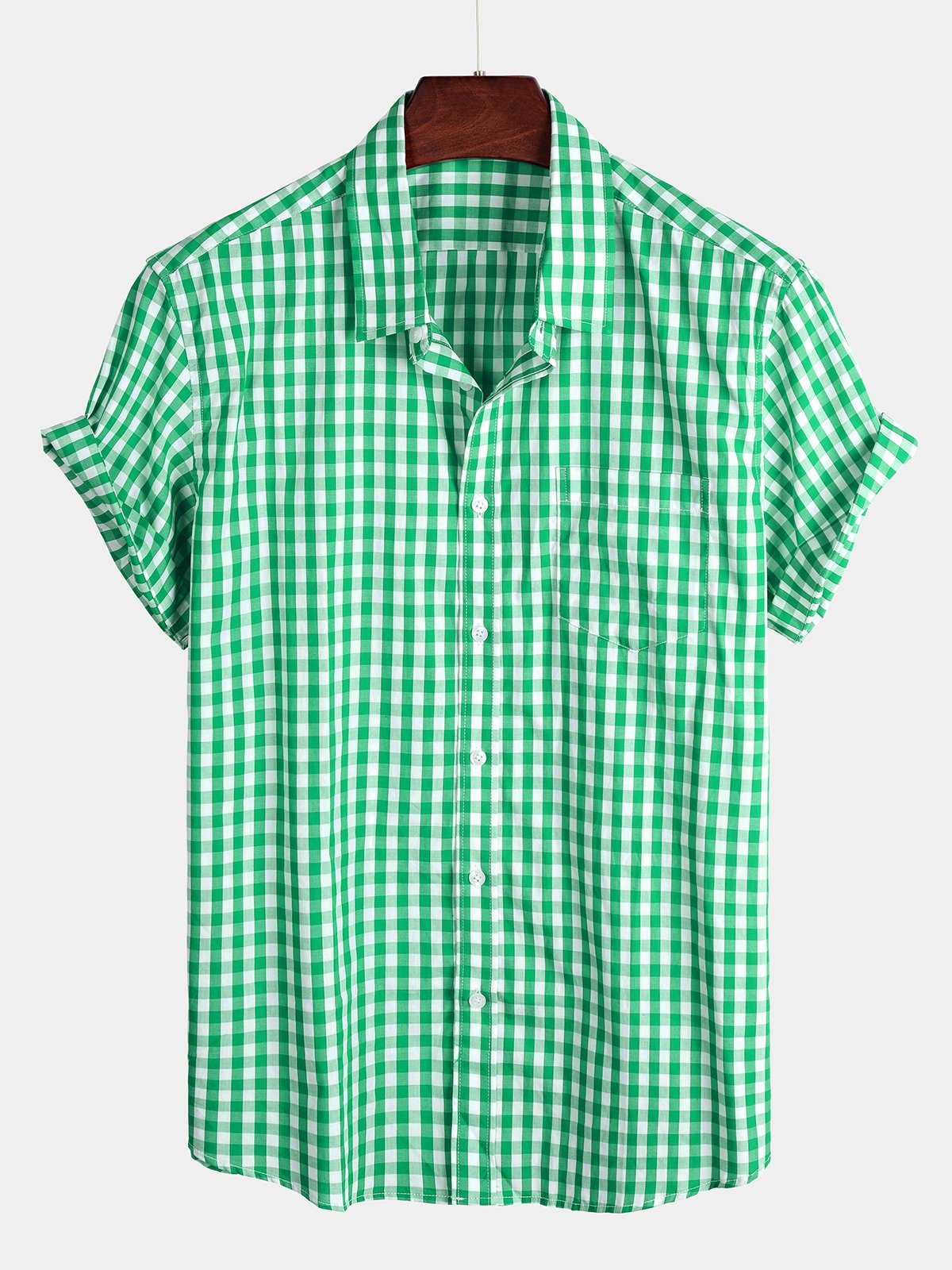 Chemise décontractée en coton à carreaux pour hommes