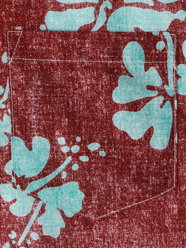 Chemises hawaïennes décontractées à imprimé floral pour hommes avec poche